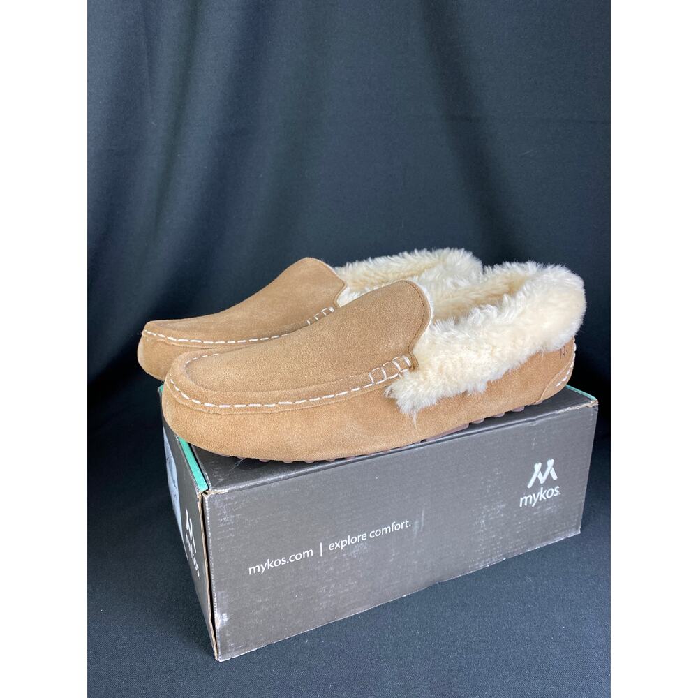 MYKOS AUSSIE SLIPPERS Womens Chestnut Faux Fur Cozy Slip On Size 11